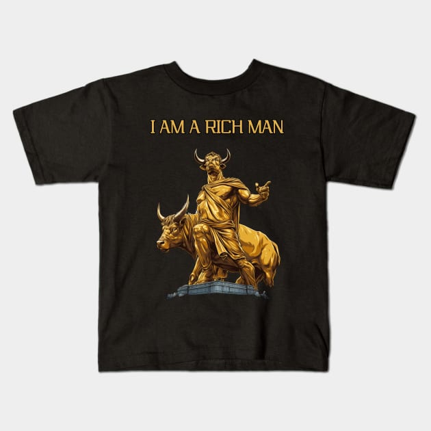 I Am A Rich Man Kids T-Shirt by FrogandFog